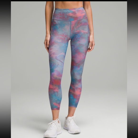 lululemon athletica Pants - Lululemon Fast and Free HR Tight 25” with Pockets Hazy Afterglow Multi